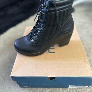 JBU Black Lace Up Wedge Boots